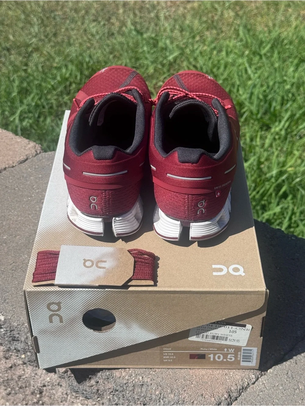 On Cloud Women’s Athletic Shoes - Ruby Rust White
